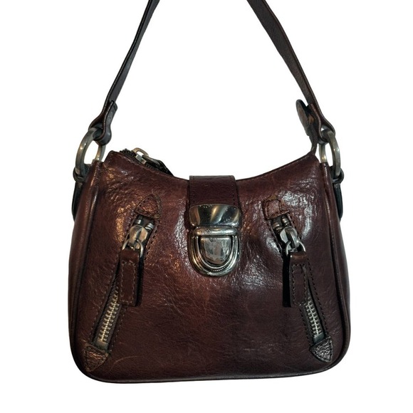 Wilson's Leather vintage small hand purse brown Italian leather - Picture 2 of 9